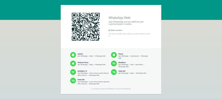 Associare il cellulare a whatsapp web