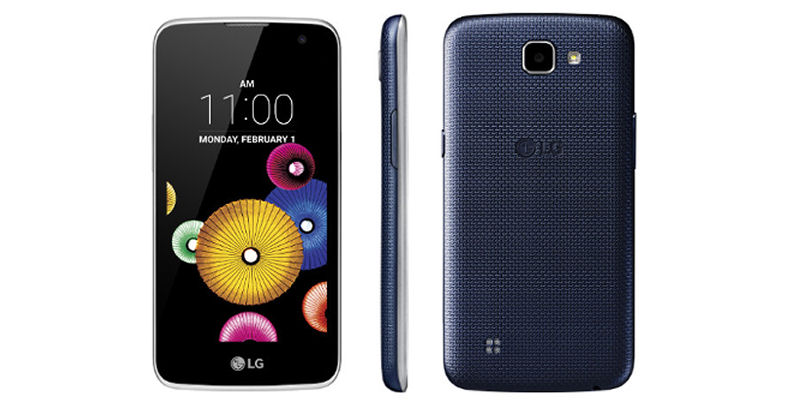 LG K4 fronte, profilo e retro