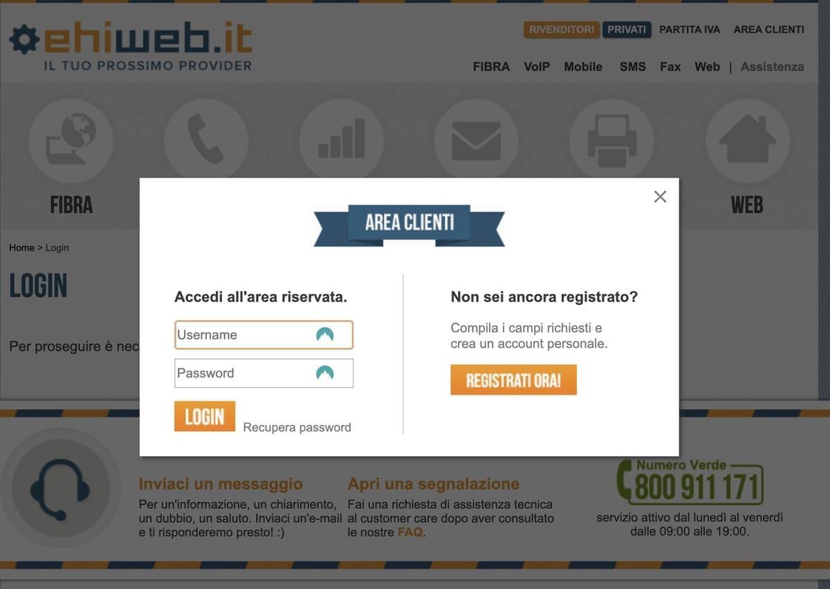 Accesso Area Clienti Ehiweb Accesso Area Clienti Ehiweb