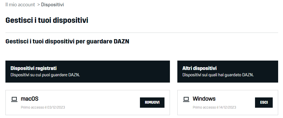 DAZN: Gestione Dispositivi dazn-gestione-dispositivi