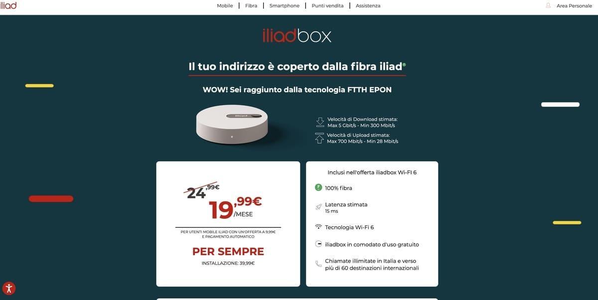 Esempio di una verifica copertura fibra Iliad Esempio di una verifica copertura fibra Iliad