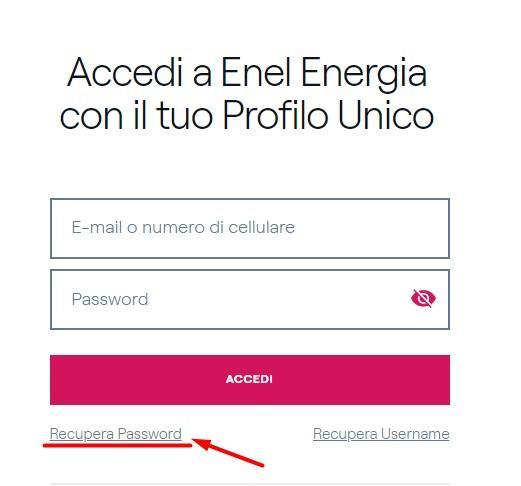 myenel password dimenticata
