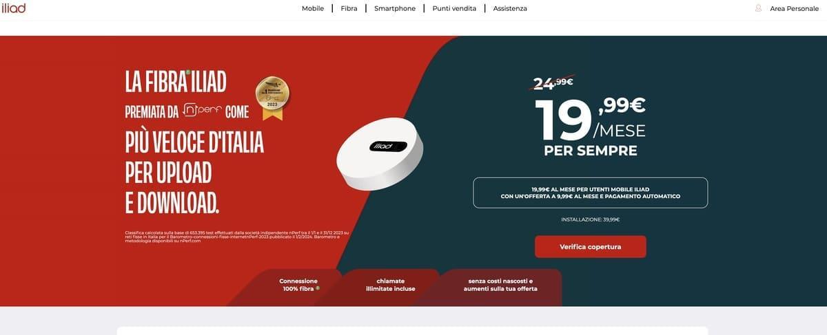 Verifica copertura Iliad Fibra tramite il sito web Verifica copertura Iliad Fibra tramite il sito web